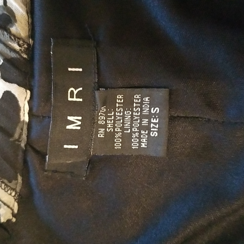 DIMRI Black Butterfly Pattern Lined Full Skirt with Flowy Ruffle Detail Size S - Picture 4 of 8